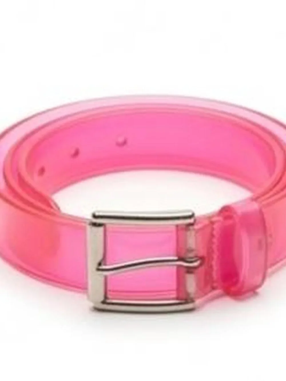 Translucent Hot Pink Jelly Belt Silver Buckle Y2K 2000s Indie Sleaze Rave